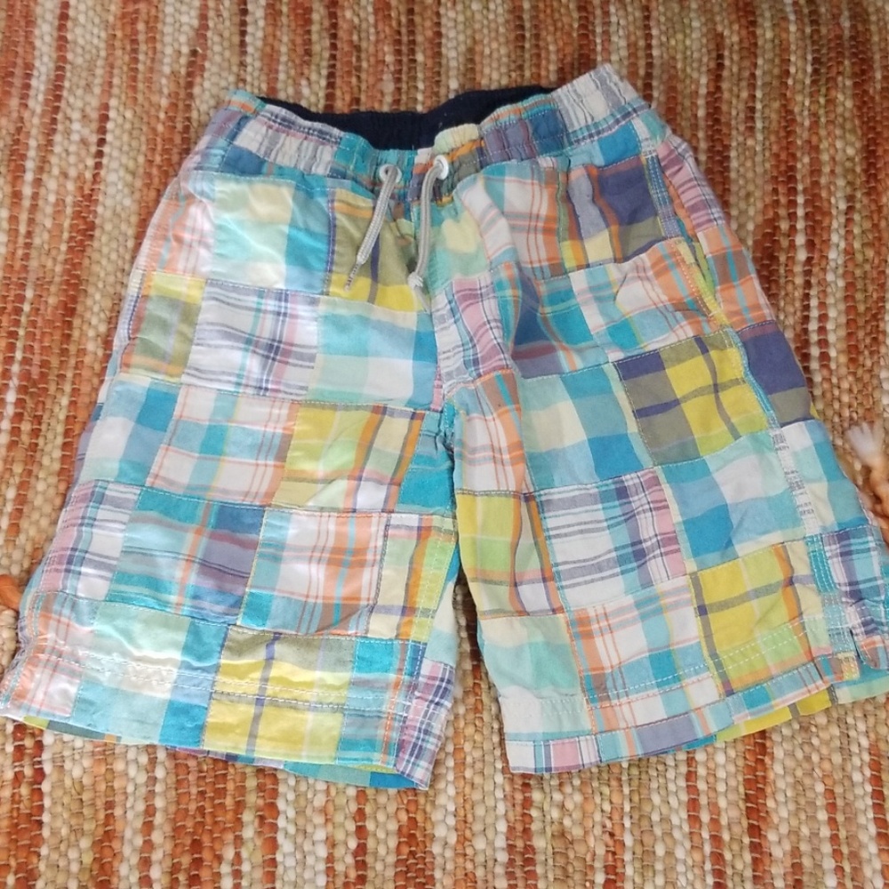 Boys 8 m gap plaid swim trunks‎ medium